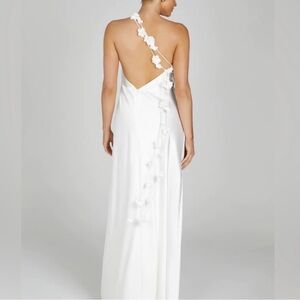 MESHKI Rebecca one shoulder rose maxi dress